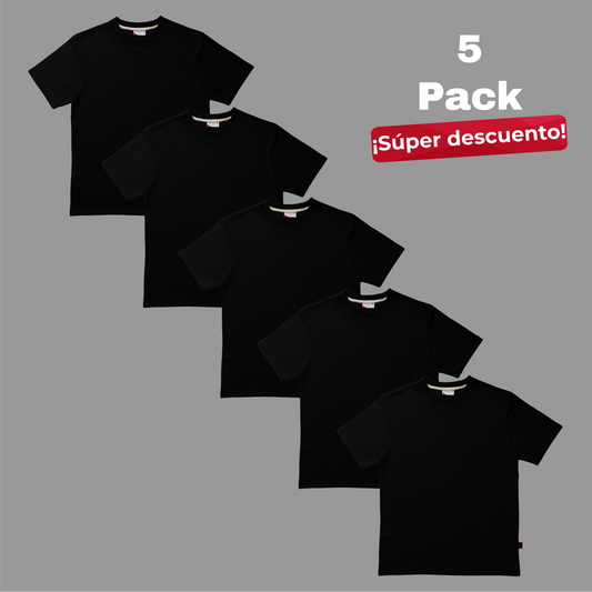 Bundle All Black 5 pack Playera