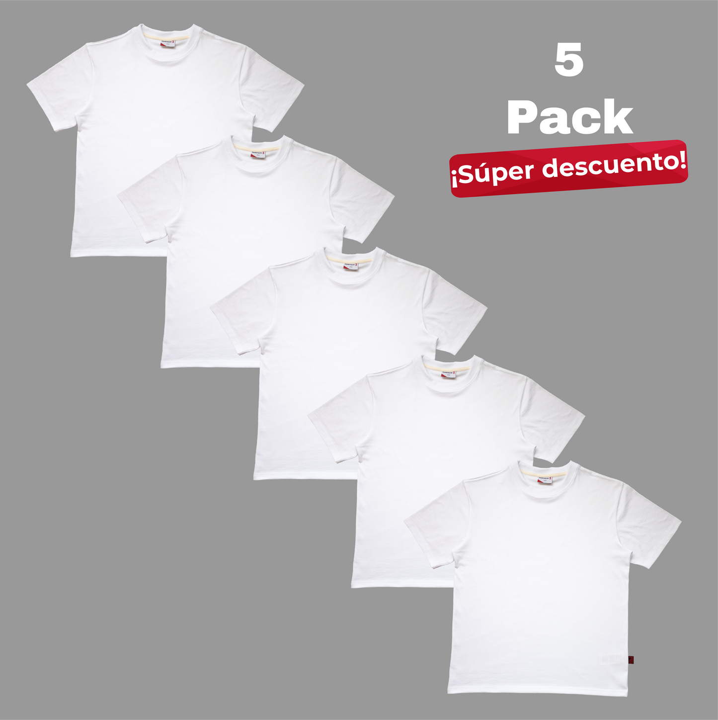 Bundle All White 5 Pack Playera